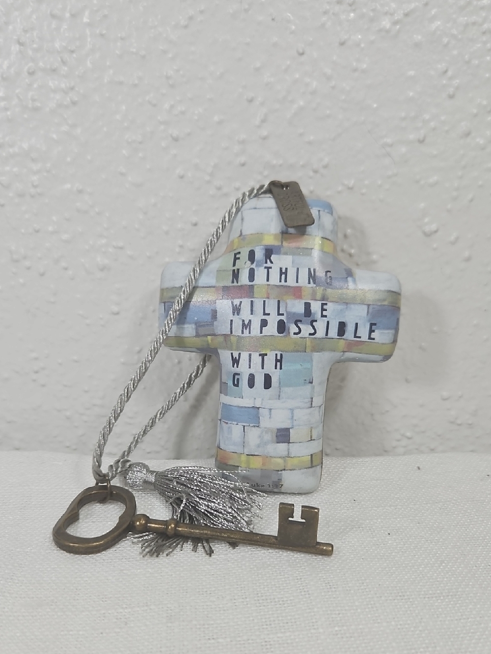 Artful Cross "For nothing will be impossible..." Luke 1:37 by Wendy Wiinanen